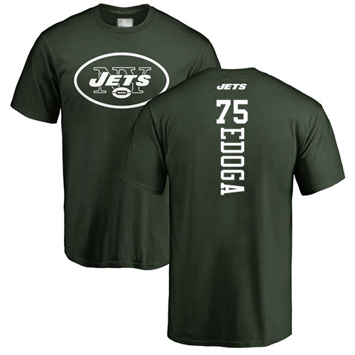 New York Jets Men Green Chuma Edoga Backer NFL Football #75 T Shirt